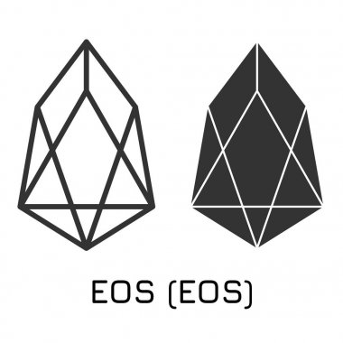 EOS (Eos). Vektör çizim Kripto sikke simge o