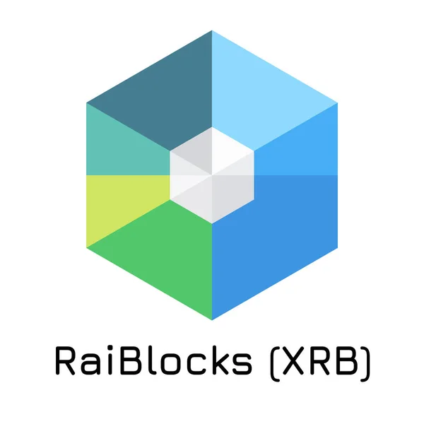 RaiBlocks (XRB). Moeda de criptografia de ilustração vetorial — Vetor de Stock