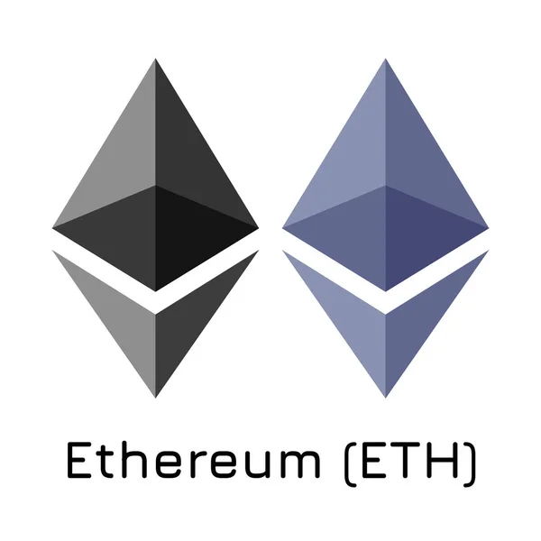 Ethereum (Eth)。ベクトル図暗号コイン私 — ストックベクタ
