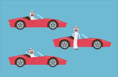 Araba direksiyon başında kullanıyor. elinde sallayarak bir