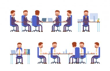 iş görüşmesi. oturma sırasında duruş. iş