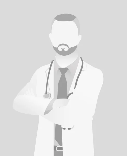 Default marcador de posición médico retrato de media longitud — Vector de stock