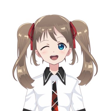 Anime manga avatar kız öğrenci