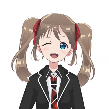 Anime manga avatar kız öğrenci