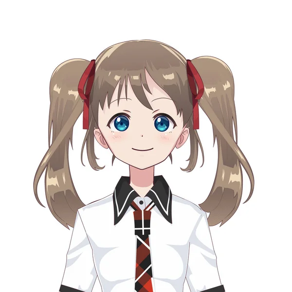 Anime-manga avatar schoolmeisje — Stockvector