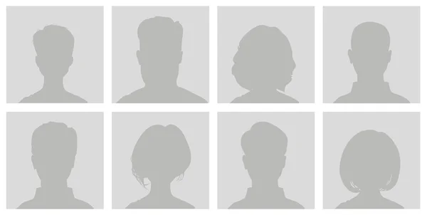 默认的虚拟形象图标 灰色占位符 男人和女人 — 图库矢量图片