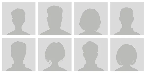 Icono Perfil Avatar Predeterminado Marcador Posición Gris Hombre Mujer — Vector de stock