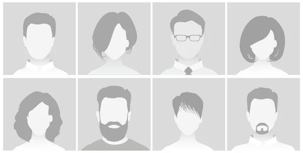 Default Placeholder Perfil Avatar Sobre Fondo Gris Hombre Mujer — Vector de stock