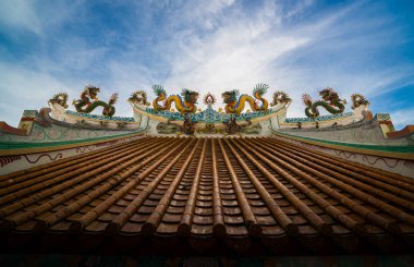 Çince dragon Çin Tapınağı Çatı tepesinde