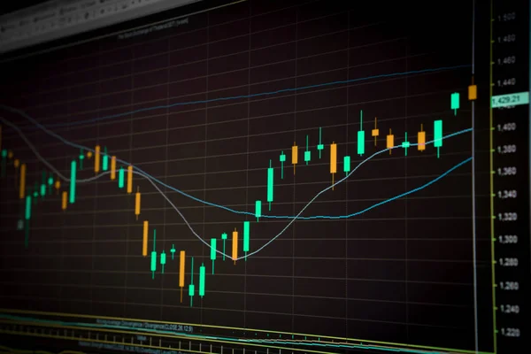 Aktienmarkt Board Hintergrund Preisdiagramm. — Stockfoto
