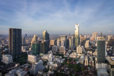Merkezi iş bölgesi Sathorn, Bangkok Tayland şehir manzarası