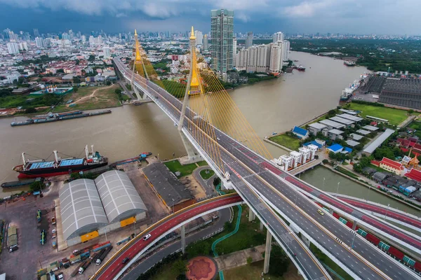 Bangkok řeka Panorama — Stock fotografie