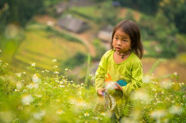 H'mong etnik azınlık çocuk Sapa, Vietnam