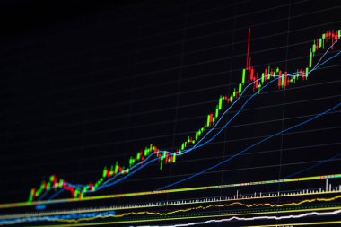 Hisse senedi grafiği büyüyen. Boğa piyasası.