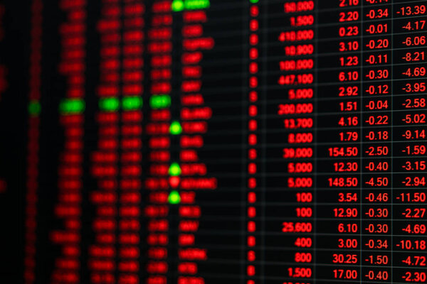 Биржевые котировки акций в день медвежьего рынка
