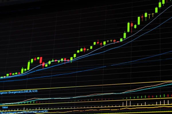Growing up stock market graph. Bull market. — Stock Photo, Image