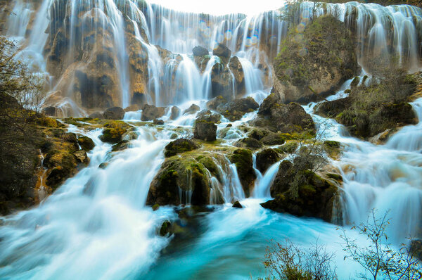Waterfall in Jiuzhaigou national park, China