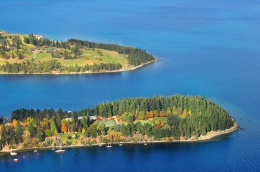 Havadan görünümü Queenstown, Yeni Zelanda