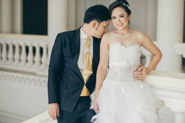 Gelin ve damat düğün gününde