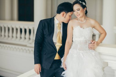 Gelin ve damat düğün gününde