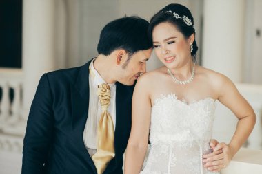 Gelin ve damat düğün gününde