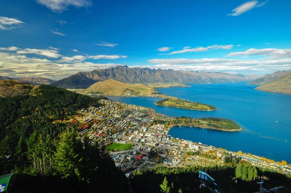 Havadan görünümü Queenstown, Yeni Zelanda — Stok fotoğraf