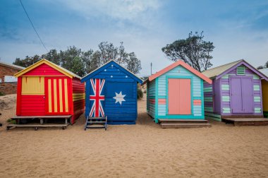 Brighton Plajı Melbourne kutuları, banyo. Bulunan Brighton Plajı 