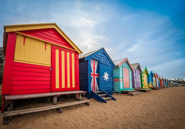 Brighton beach bathing boxes, Melbourne. Brighton beach located — Stock Photo, Image