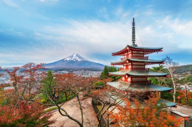 Mount Fuji, Chureito Pagoda in Autumn clipart
