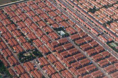 Arazi ve mülkiyet iş havadan görünümü