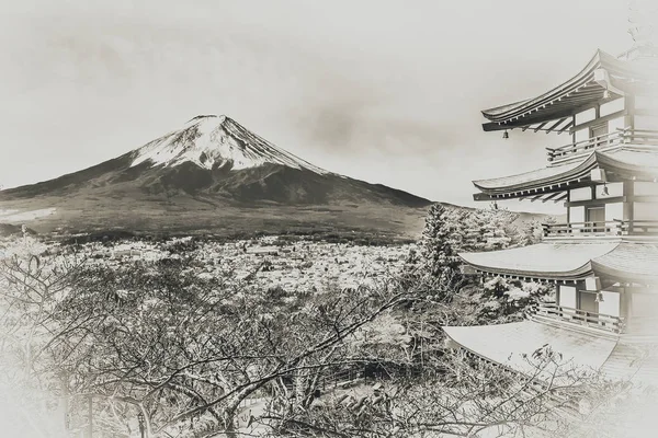 Monte Fuji, Pagoda Chureito en otoño —  Fotos de Stock