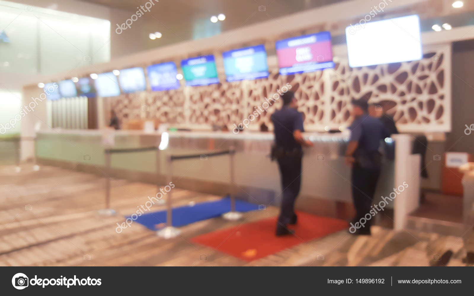 Check In Desk Airport Blurred Background Defocused Stock Photo Airport Check In Desk Blurred Background Defocused Empty Counter Photo By Biancoblue