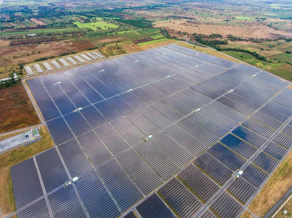 Vista aérea Granja Solar, Paneles solares — Foto de Stock