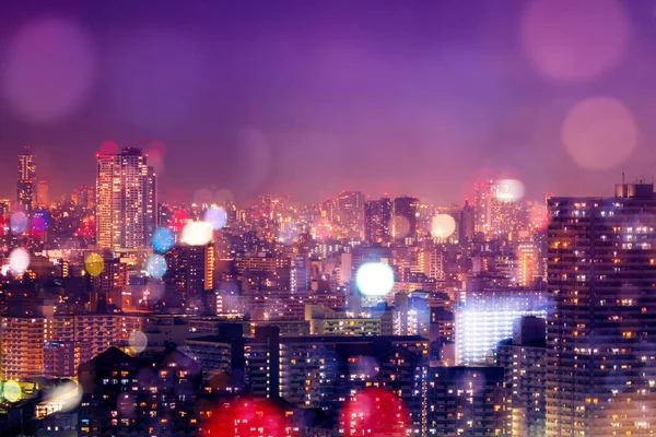 Stadens nattliv, oskärpa bokeh bakgrund — Stockfoto