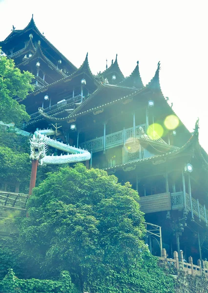 Chinese Temple in Zhangjiajie , China . — Stock Photo, Image