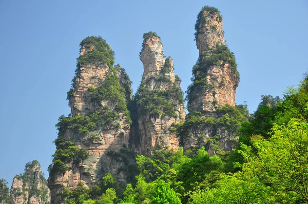 Pilastro in pietra arenaria di quarzo a Zhangjiajie in Cina — Foto Stock