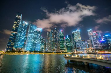 Marina Bay Singapur manzarası, gece