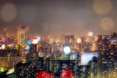 Şehir gece hayatı, bulanıklık bokeh arka plan