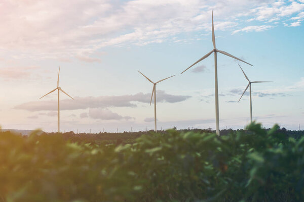 Wind Turbine Farm, Wind Energy Concept.