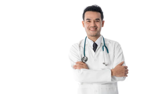 Doctor masculino aislado en blanco —  Fotos de Stock