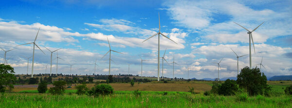 Wind Turbine Farm, Wind Energy Concept.