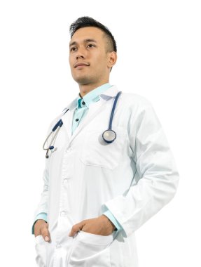 Erkek beyaz izole doktor