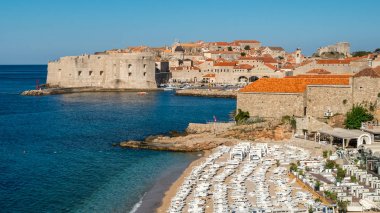 Dalmaçya, Hırvatistan Dubrovnik Beach eski şehir.
