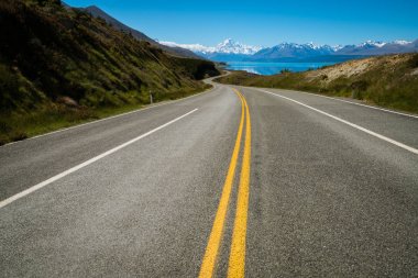 yol mount Cook, Yeni Zelanda