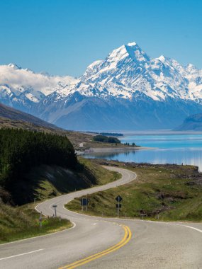Road to Mount Cook, New Zealand clipart