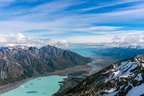 Vista aérea das montanhas na Nova Zelândia . — Fotografia de Stock