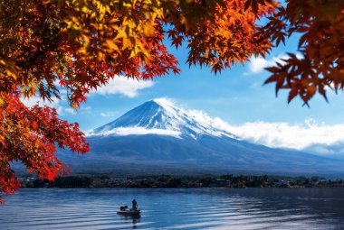 Mount Fuji sonbahar renk, Japonya