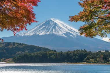 Mount Fuji sonbahar renk, Japonya
