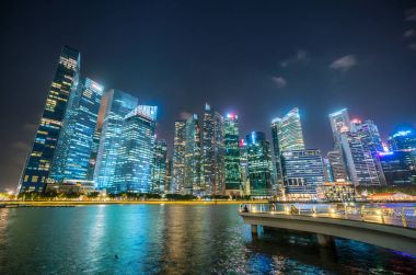 Marina Bay Singapur manzarası, gece