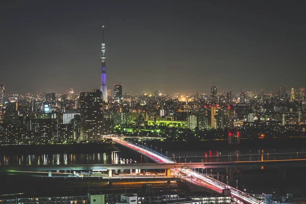 夜の東京の街並み — ストック写真